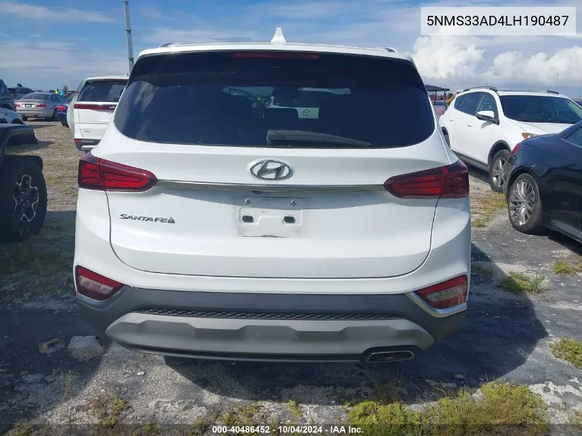 5NMS33AD4LH190487 2020 Hyundai Santa Fe Sel