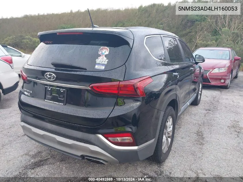 2020 Hyundai Santa Fe Se VIN: 5NMS23AD4LH160053 Lot: 40492869