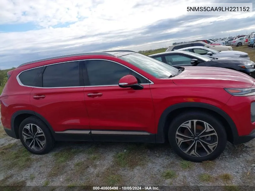 2020 Hyundai Santa Fe Limited 2.0T VIN: 5NMS5CAA9LH221152 Lot: 40505498