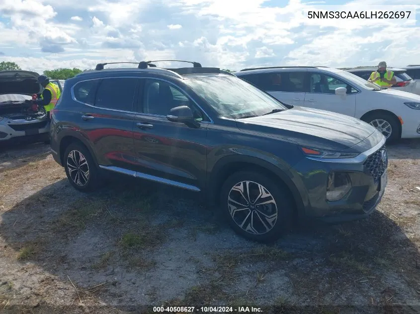 2020 Hyundai Santa Fe Sel 2.0T VIN: 5NMS3CAA6LH262697 Lot: 40508627