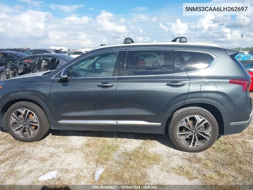 2020 Hyundai Santa Fe Sel 2.0T VIN: 5NMS3CAA6LH262697 Lot: 40508627