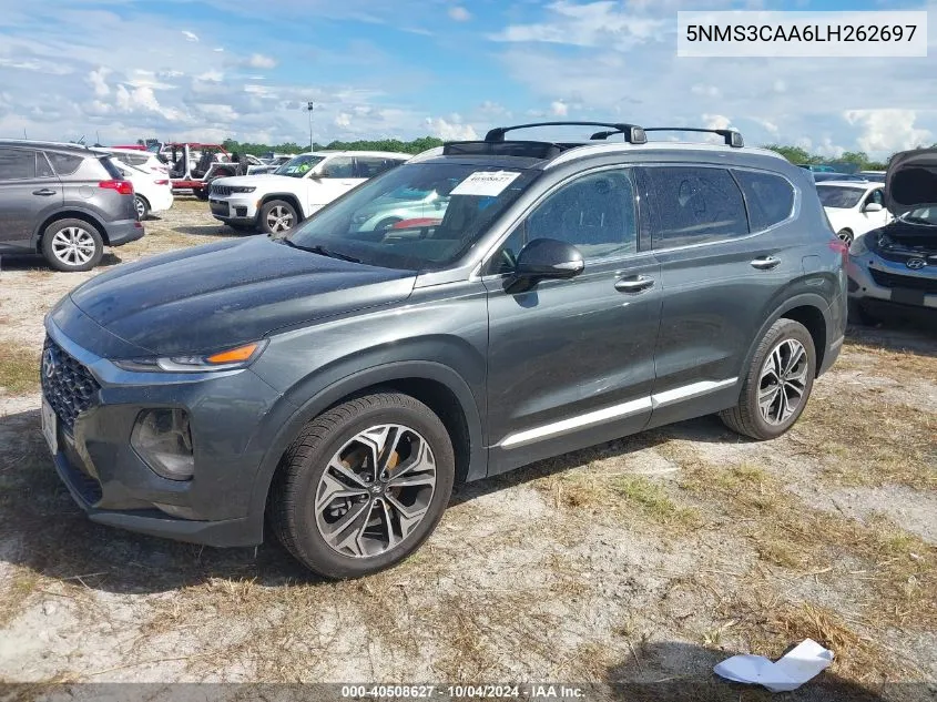 2020 Hyundai Santa Fe Sel 2.0T VIN: 5NMS3CAA6LH262697 Lot: 40508627