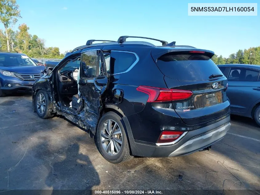 2020 Hyundai Santa Fe Limited/Ultimate VIN: 5NMS53AD7LH160054 Lot: 40515096