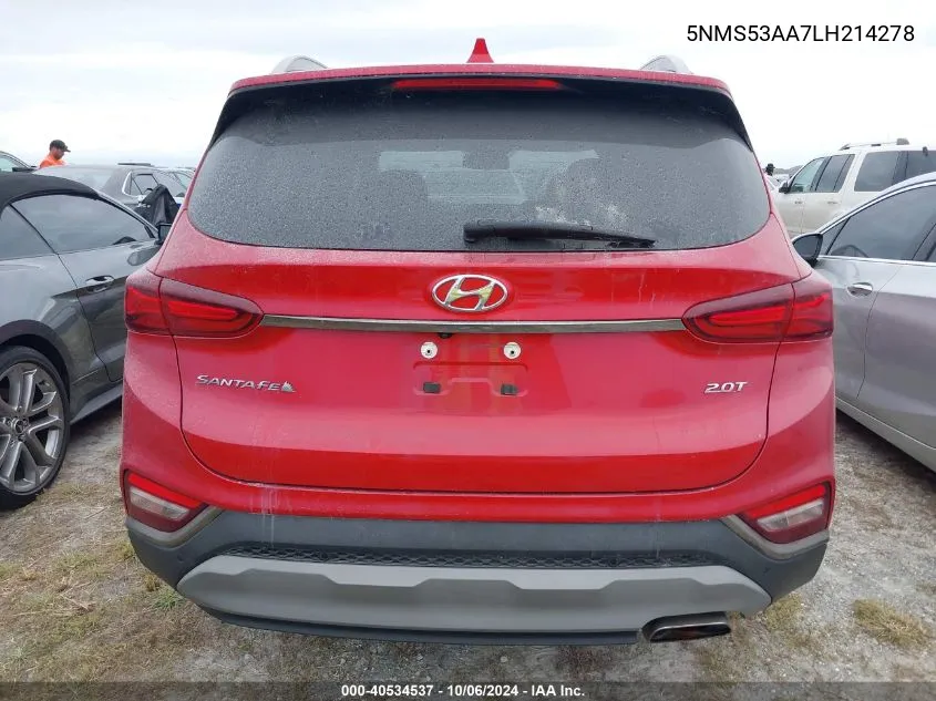 2020 Hyundai Santa Fe Limited/Ultimate VIN: 5NMS53AA7LH214278 Lot: 40534537