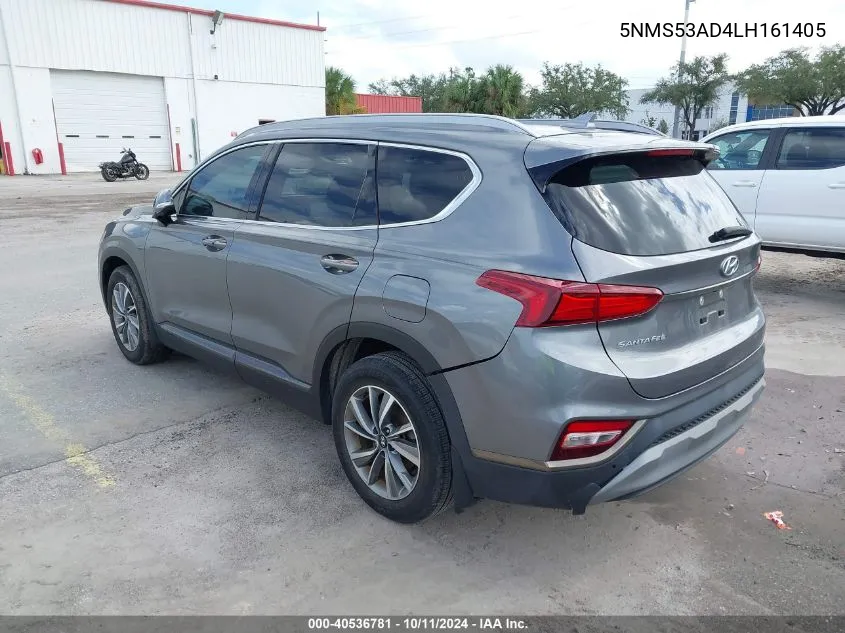 2020 Hyundai Santa Fe Limited VIN: 5NMS53AD4LH161405 Lot: 40536781