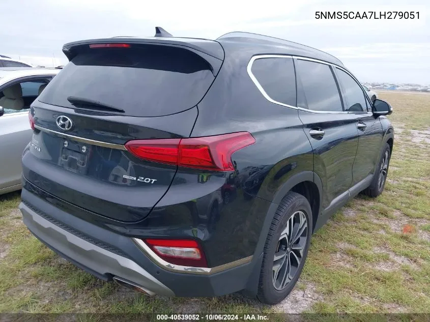 2020 Hyundai Santa Fe Limited/Ultimate VIN: 5NMS5CAA7LH279051 Lot: 40539052