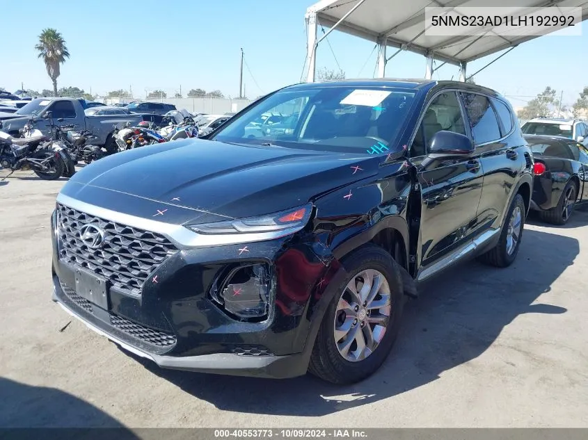 5NMS23AD1LH192992 2020 Hyundai Santa Fe Se