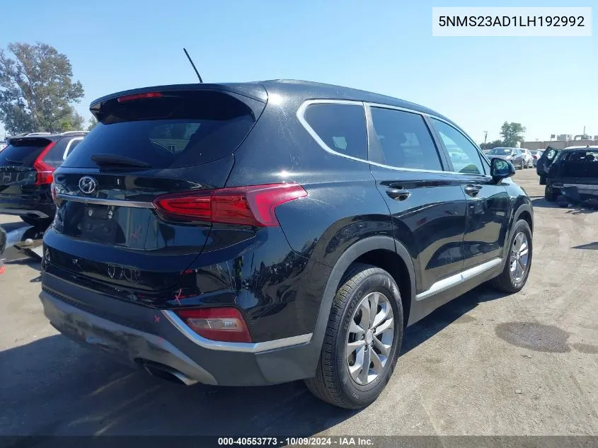 2020 Hyundai Santa Fe Se VIN: 5NMS23AD1LH192992 Lot: 40553773