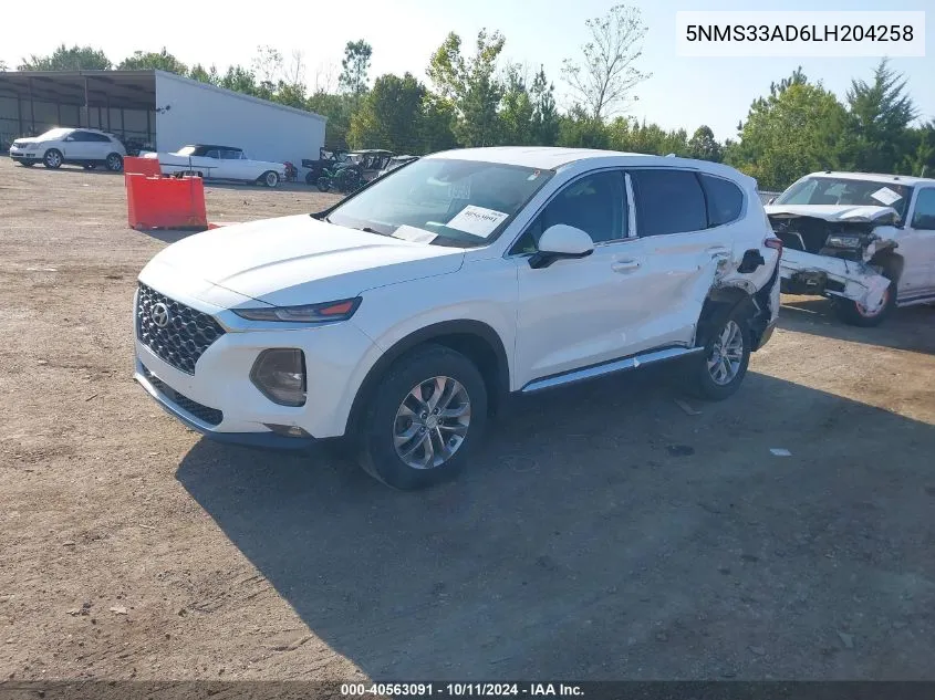 2020 Hyundai Santa Fe Sel VIN: 5NMS33AD6LH204258 Lot: 40563091