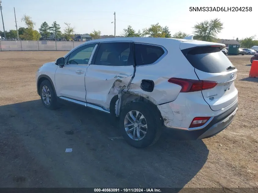 5NMS33AD6LH204258 2020 Hyundai Santa Fe Sel