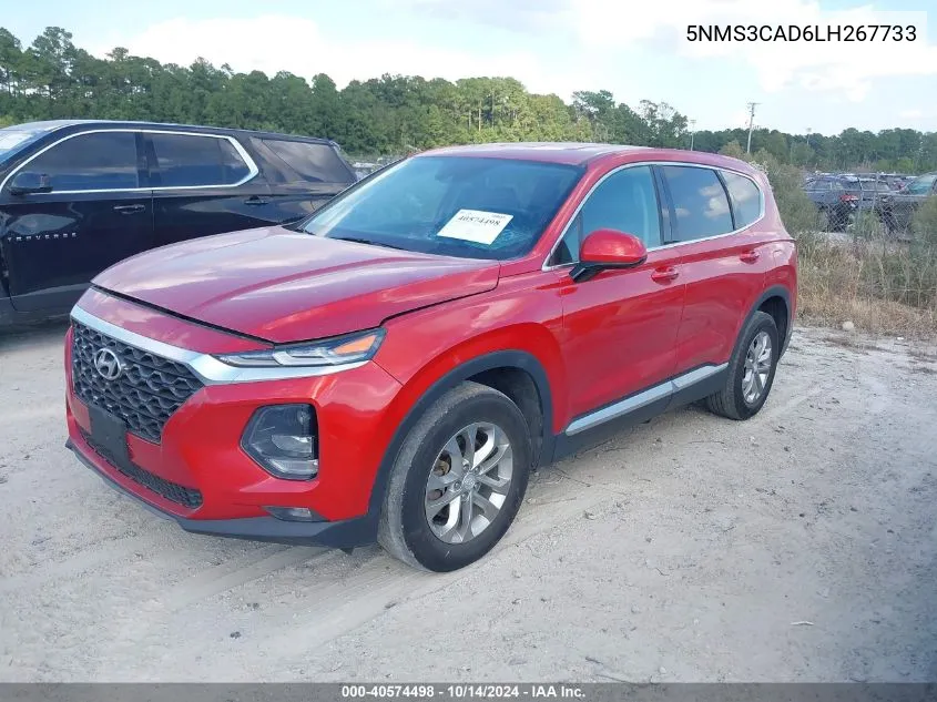 2020 Hyundai Santa Fe Sel VIN: 5NMS3CAD6LH267733 Lot: 40574498