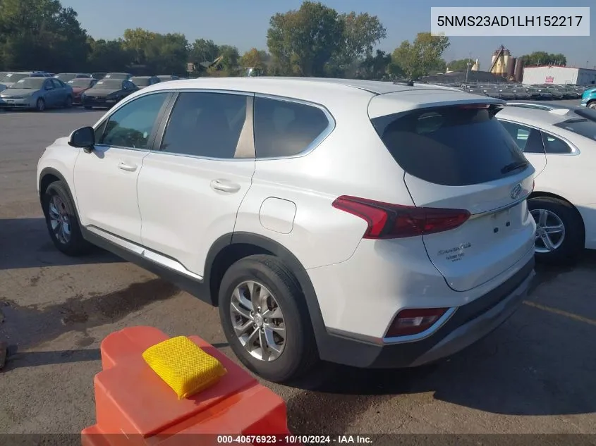 5NMS23AD1LH152217 2020 Hyundai Santa Fe Se