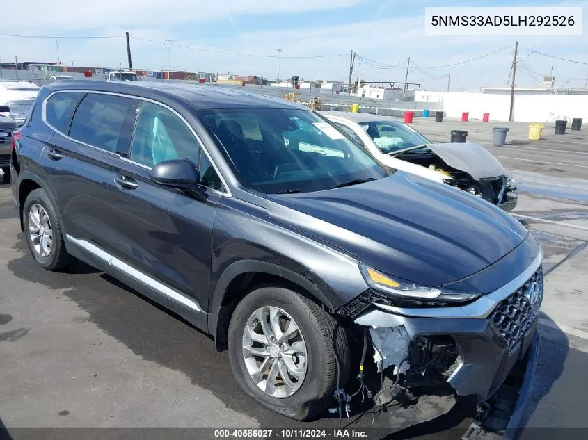 2020 Hyundai Santa Fe Sel VIN: 5NMS33AD5LH292526 Lot: 40586027