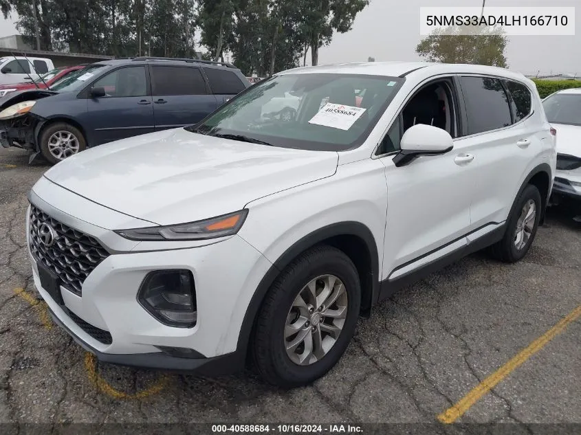 2020 Hyundai Santa Fe Sel VIN: 5NMS33AD4LH166710 Lot: 40588684