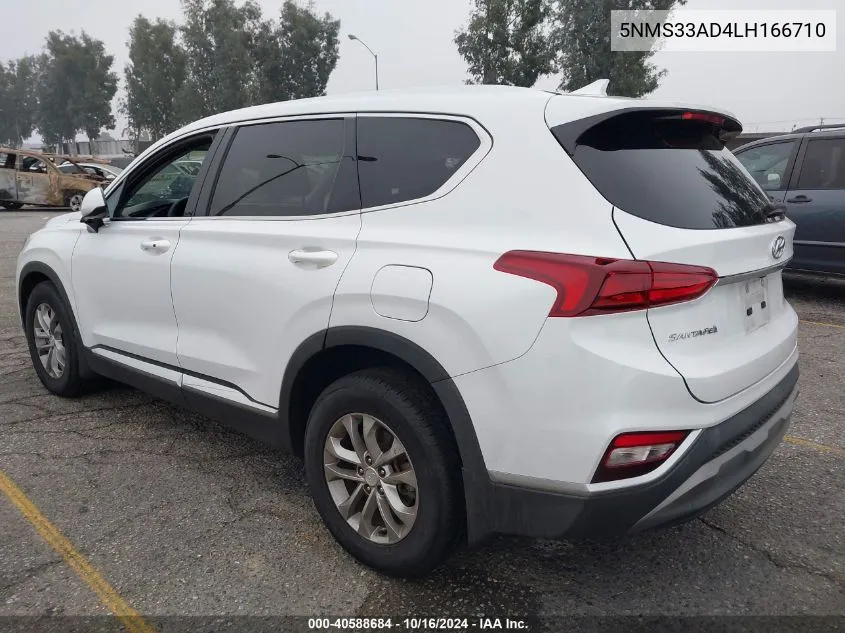 2020 Hyundai Santa Fe Sel VIN: 5NMS33AD4LH166710 Lot: 40588684