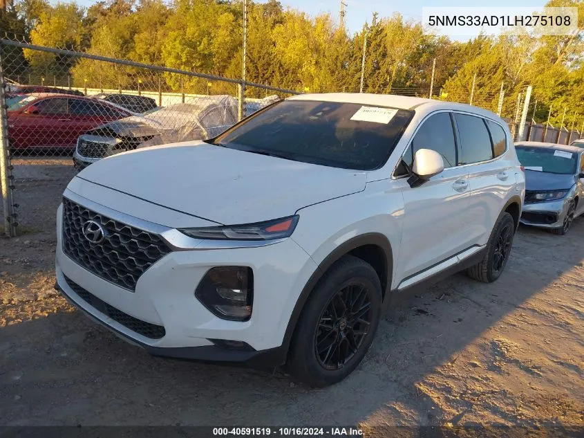 2020 Hyundai Santa Fe Sel VIN: 5NMS33AD1LH275108 Lot: 40591519