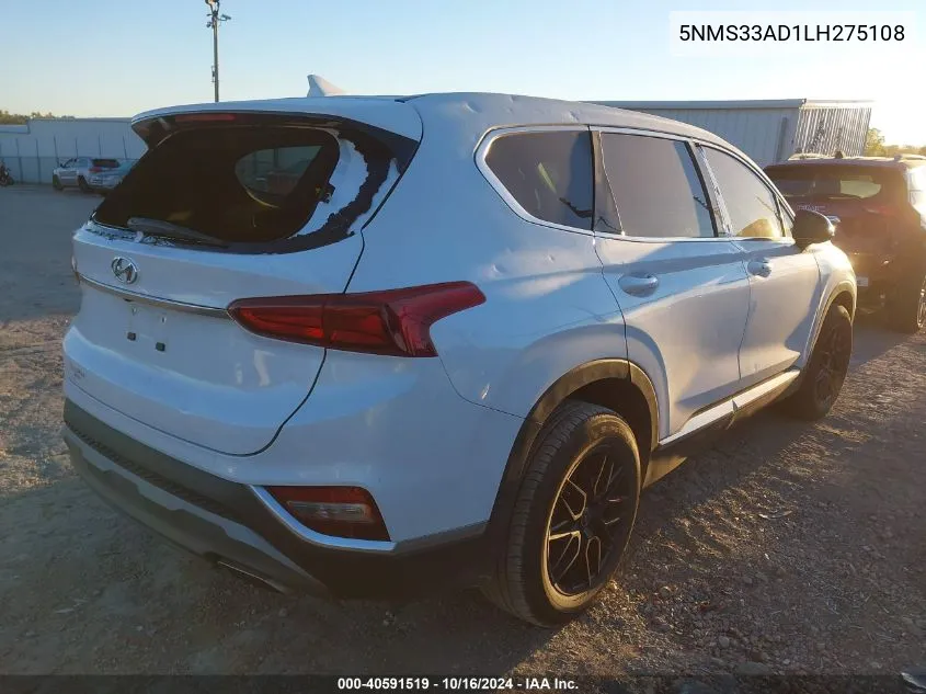 2020 Hyundai Santa Fe Sel VIN: 5NMS33AD1LH275108 Lot: 40591519