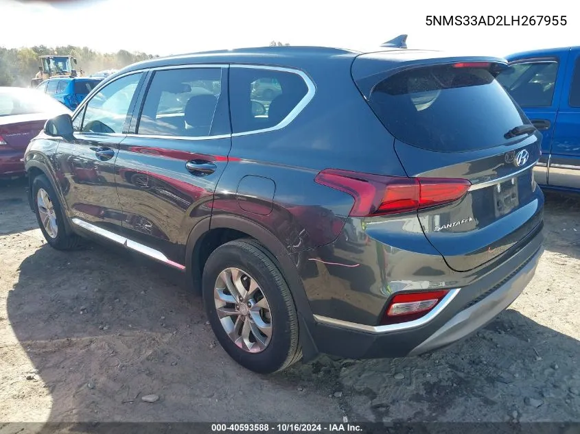 5NMS33AD2LH267955 2020 Hyundai Santa Fe Sel