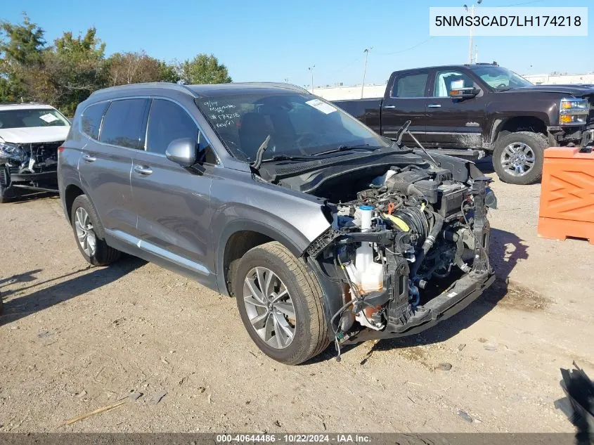 2020 Hyundai Santa Fe Sel VIN: 5NMS3CAD7LH174218 Lot: 40644486