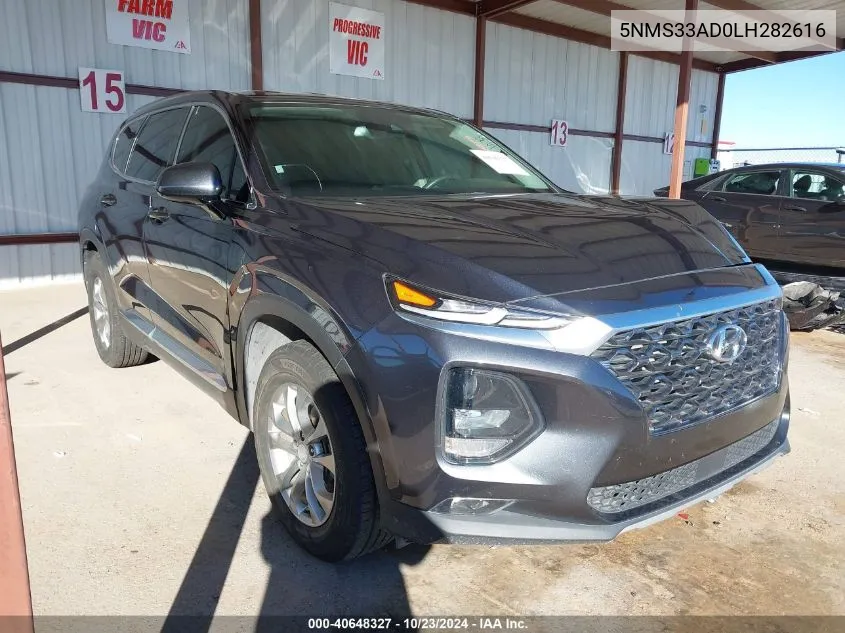 2020 Hyundai Santa Fe Sel VIN: 5NMS33AD0LH282616 Lot: 40648327