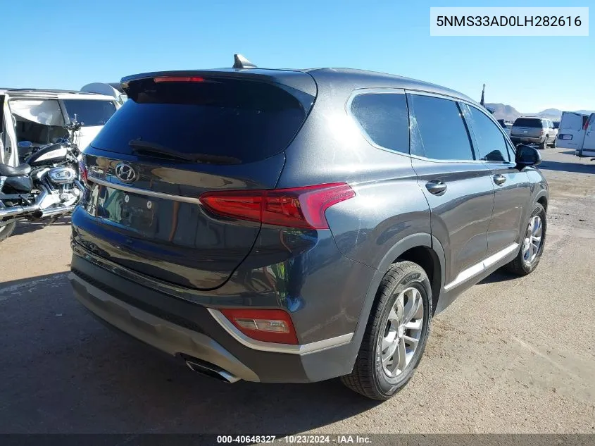 2020 Hyundai Santa Fe Sel VIN: 5NMS33AD0LH282616 Lot: 40648327