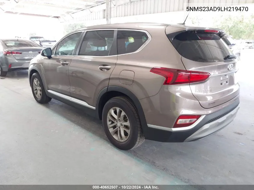 5NMS23AD9LH219470 2020 Hyundai Santa Fe Se