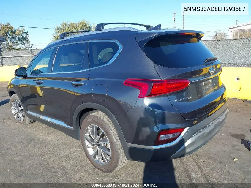 5NMS33AD8LH293587 2020 Hyundai Santa Fe Sel