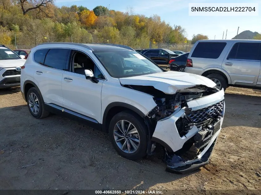 2020 Hyundai Santa Fe Limited VIN: 5NMS5CAD2LH222704 Lot: 40662850