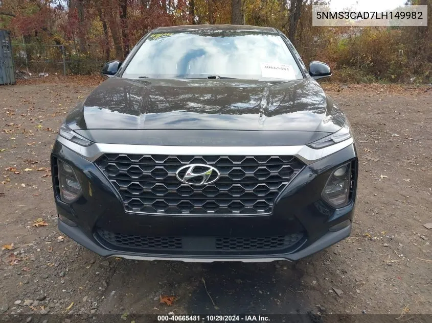 2020 Hyundai Santa Fe Sel VIN: 5NMS3CAD7LH149982 Lot: 40665481