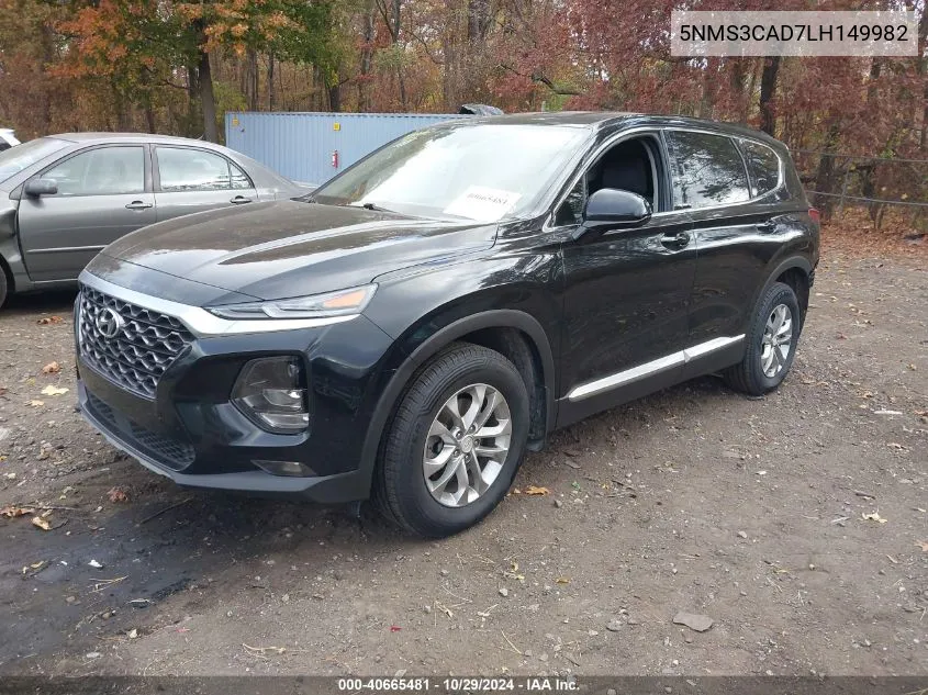 2020 Hyundai Santa Fe Sel VIN: 5NMS3CAD7LH149982 Lot: 40665481