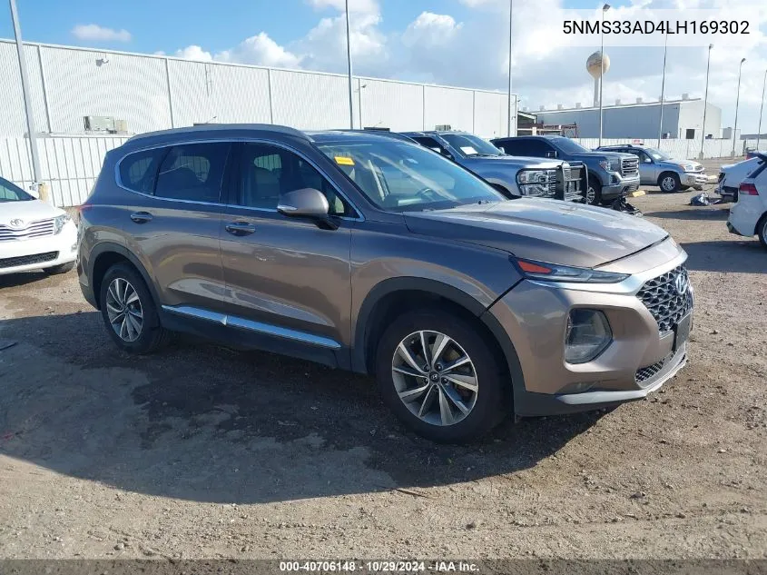 2020 Hyundai Santa Fe Sel VIN: 5NMS33AD4LH169302 Lot: 40706148