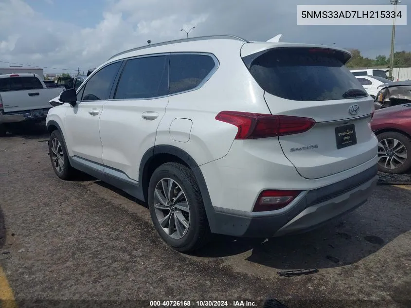 5NMS33AD7LH215334 2020 Hyundai Santa Fe Sel