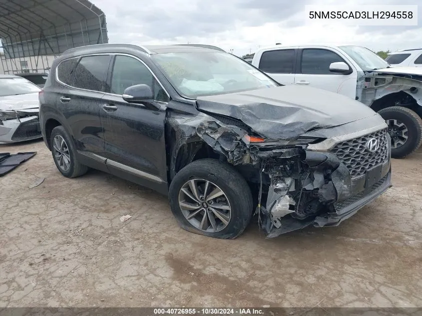 2020 Hyundai Santa Fe Limited VIN: 5NMS5CAD3LH294558 Lot: 40726955