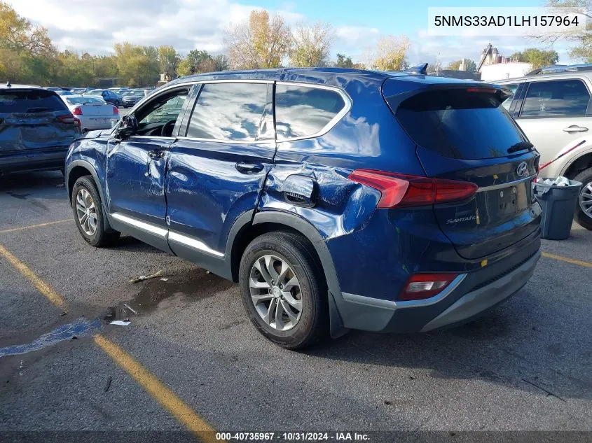 2020 Hyundai Santa Fe Sel VIN: 5NMS33AD1LH157964 Lot: 40735967