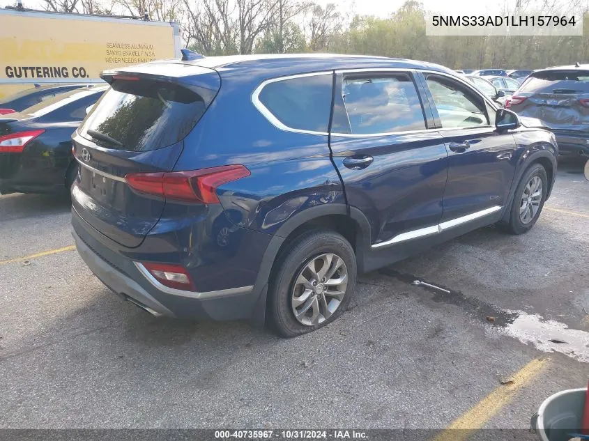 2020 Hyundai Santa Fe Sel VIN: 5NMS33AD1LH157964 Lot: 40735967