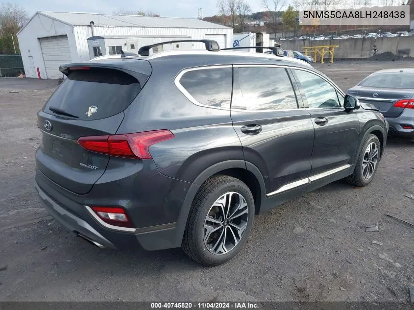 2020 Hyundai Santa Fe Limited 2.0T VIN: 5NMS5CAA8LH248438 Lot: 40745820