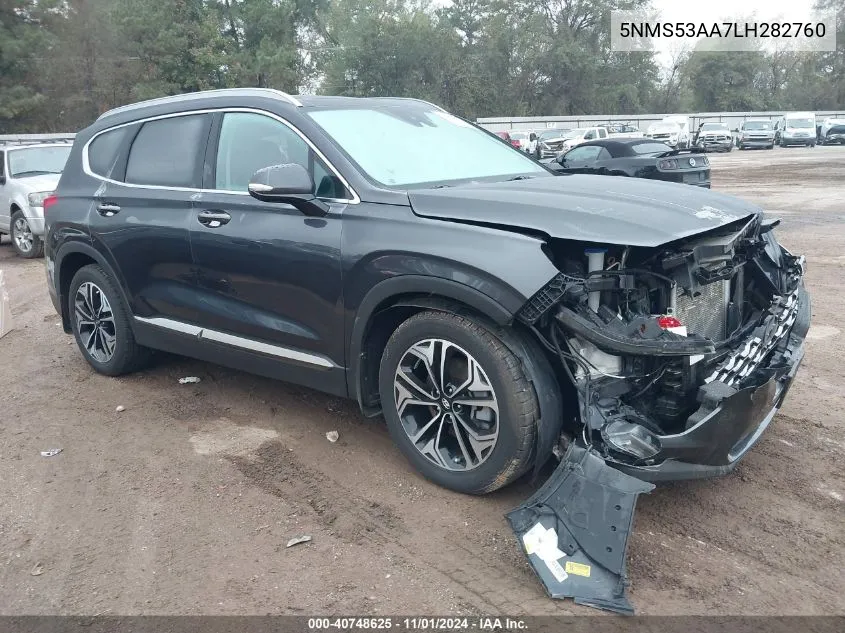 2020 Hyundai Santa Fe Limited VIN: 5NMS53AA7LH282760 Lot: 40748625