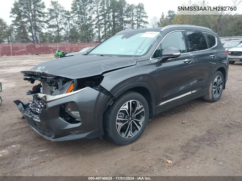 2020 Hyundai Santa Fe Limited VIN: 5NMS53AA7LH282760 Lot: 40748625