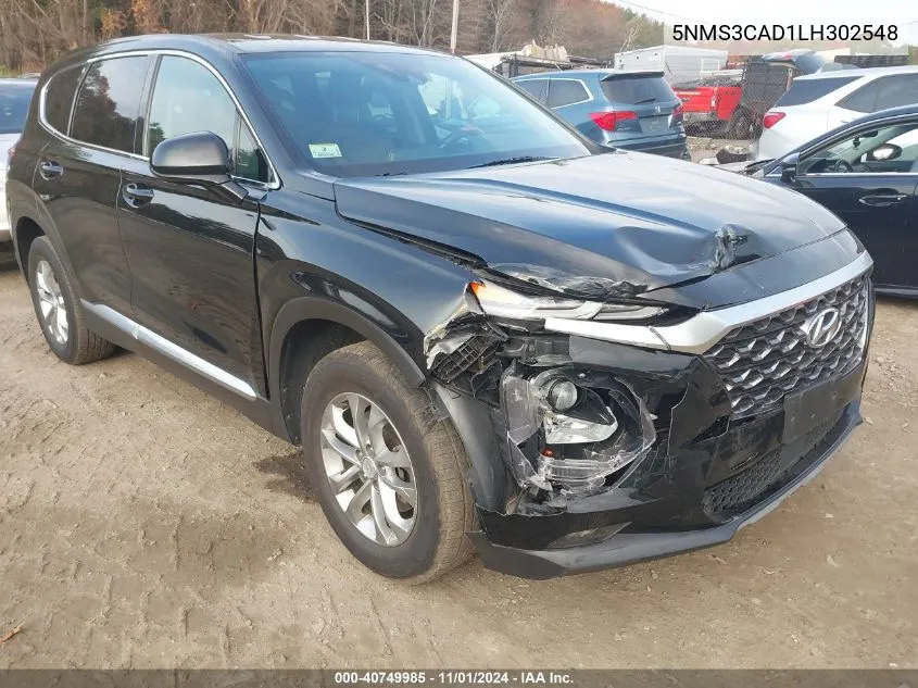 2020 Hyundai Santa Fe Sel VIN: 5NMS3CAD1LH302548 Lot: 40749985