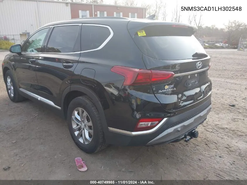 2020 Hyundai Santa Fe Sel VIN: 5NMS3CAD1LH302548 Lot: 40749985