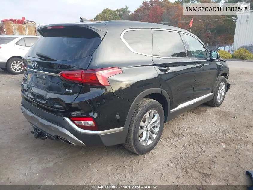 2020 Hyundai Santa Fe Sel VIN: 5NMS3CAD1LH302548 Lot: 40749985