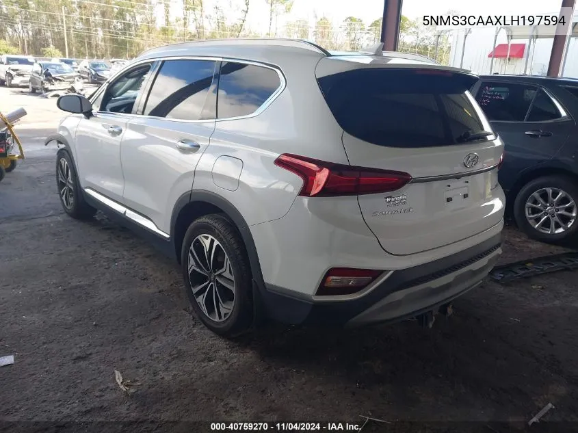 2020 Hyundai Santa Fe Sel 2.0T VIN: 5NMS3CAAXLH197594 Lot: 40759270