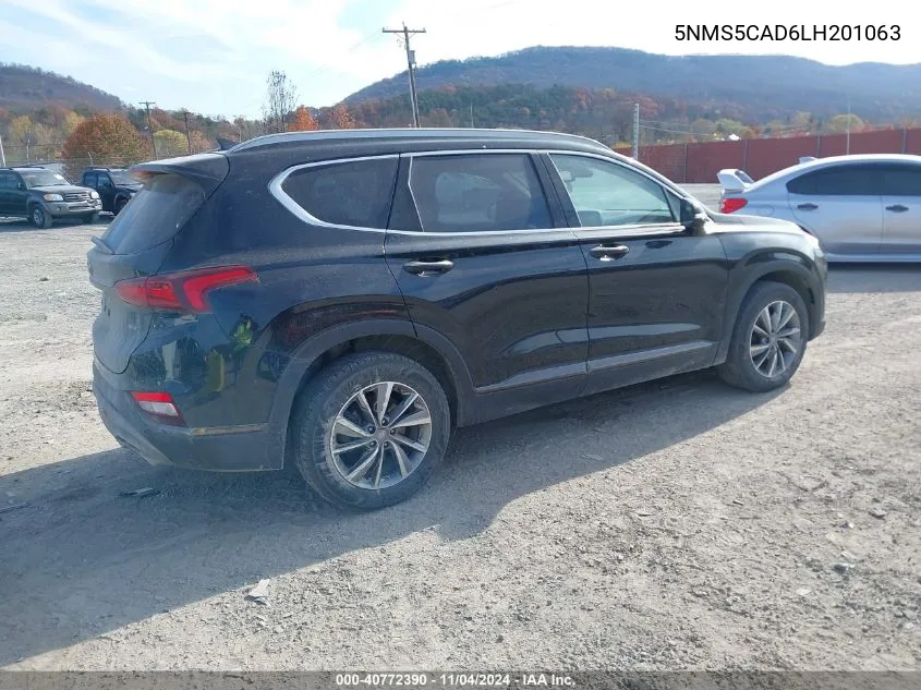 2020 Hyundai Santa Fe Limited VIN: 5NMS5CAD6LH201063 Lot: 40772390