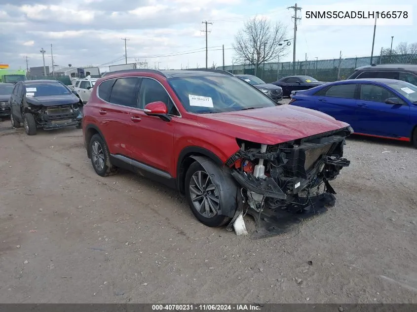 2020 Hyundai Santa Fe Limited VIN: 5NMS5CAD5LH166578 Lot: 40780231