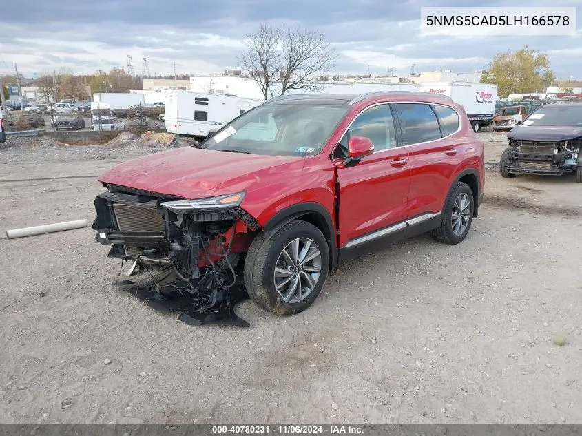 2020 Hyundai Santa Fe Limited VIN: 5NMS5CAD5LH166578 Lot: 40780231