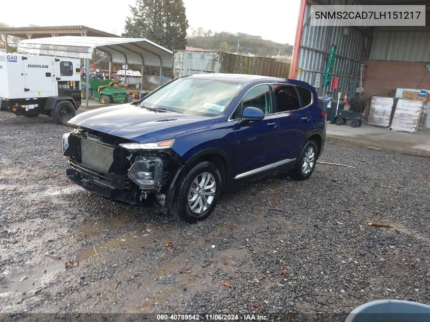 2020 Hyundai Santa Fe Se VIN: 5NMS2CAD7LH151217 Lot: 40789542