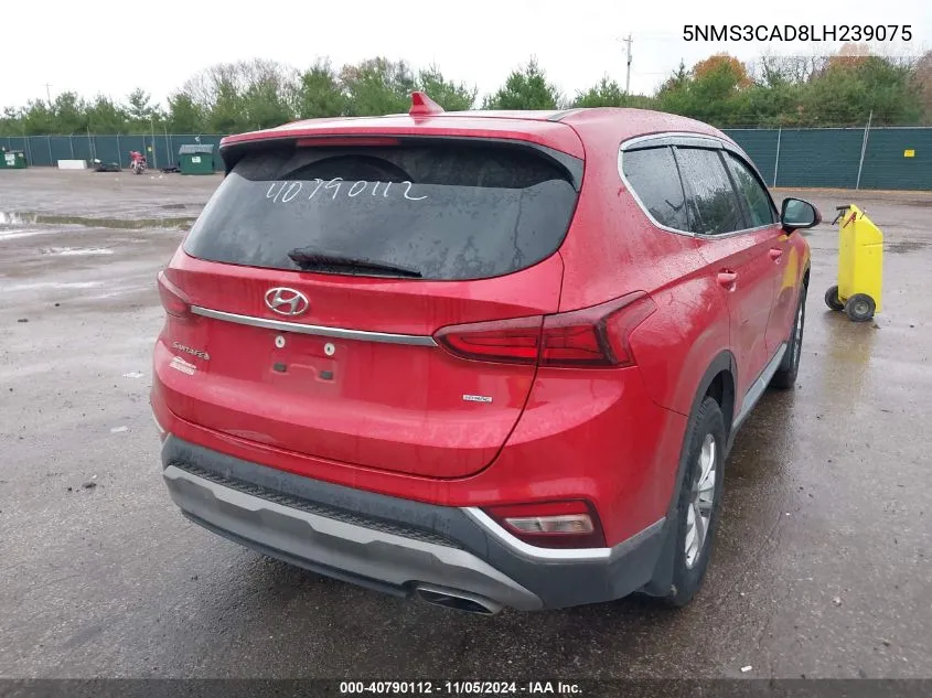 2020 Hyundai Santa Fe Sel VIN: 5NMS3CAD8LH239075 Lot: 40790112