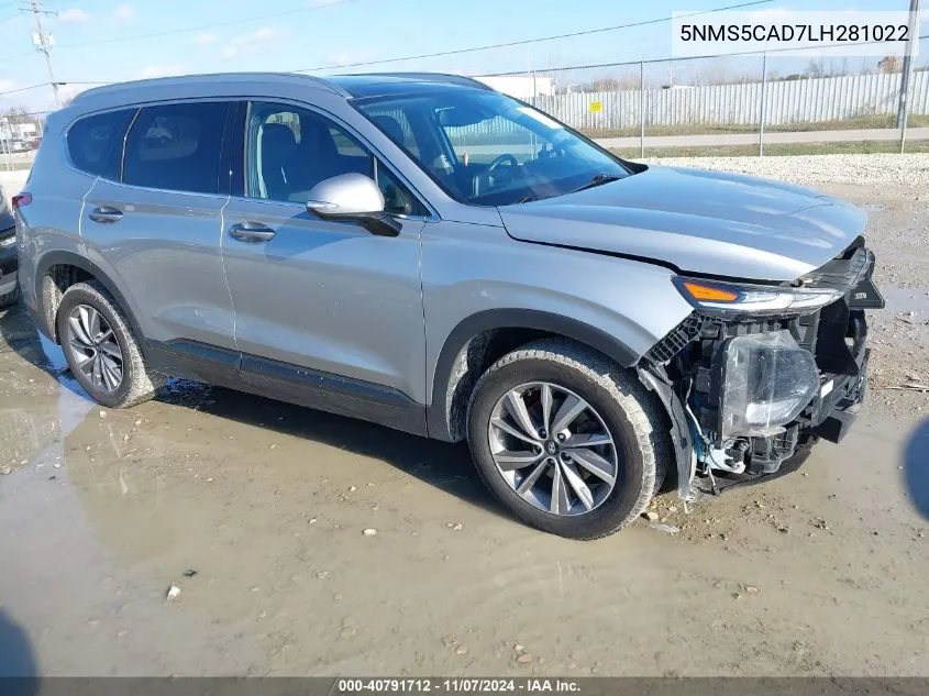 2020 Hyundai Santa Fe Limited VIN: 5NMS5CAD7LH281022 Lot: 40791712