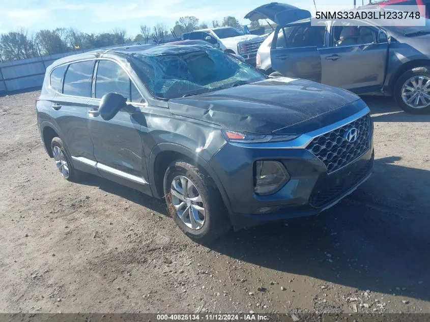 5NMS33AD3LH233748 2020 Hyundai Santa Fe Sel