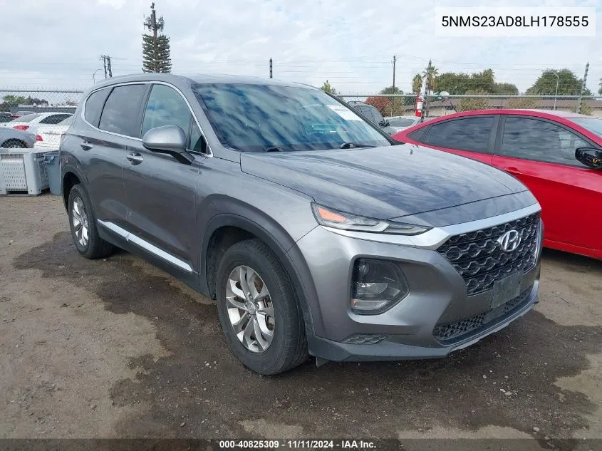 2020 Hyundai Santa Fe Se VIN: 5NMS23AD8LH178555 Lot: 40825309